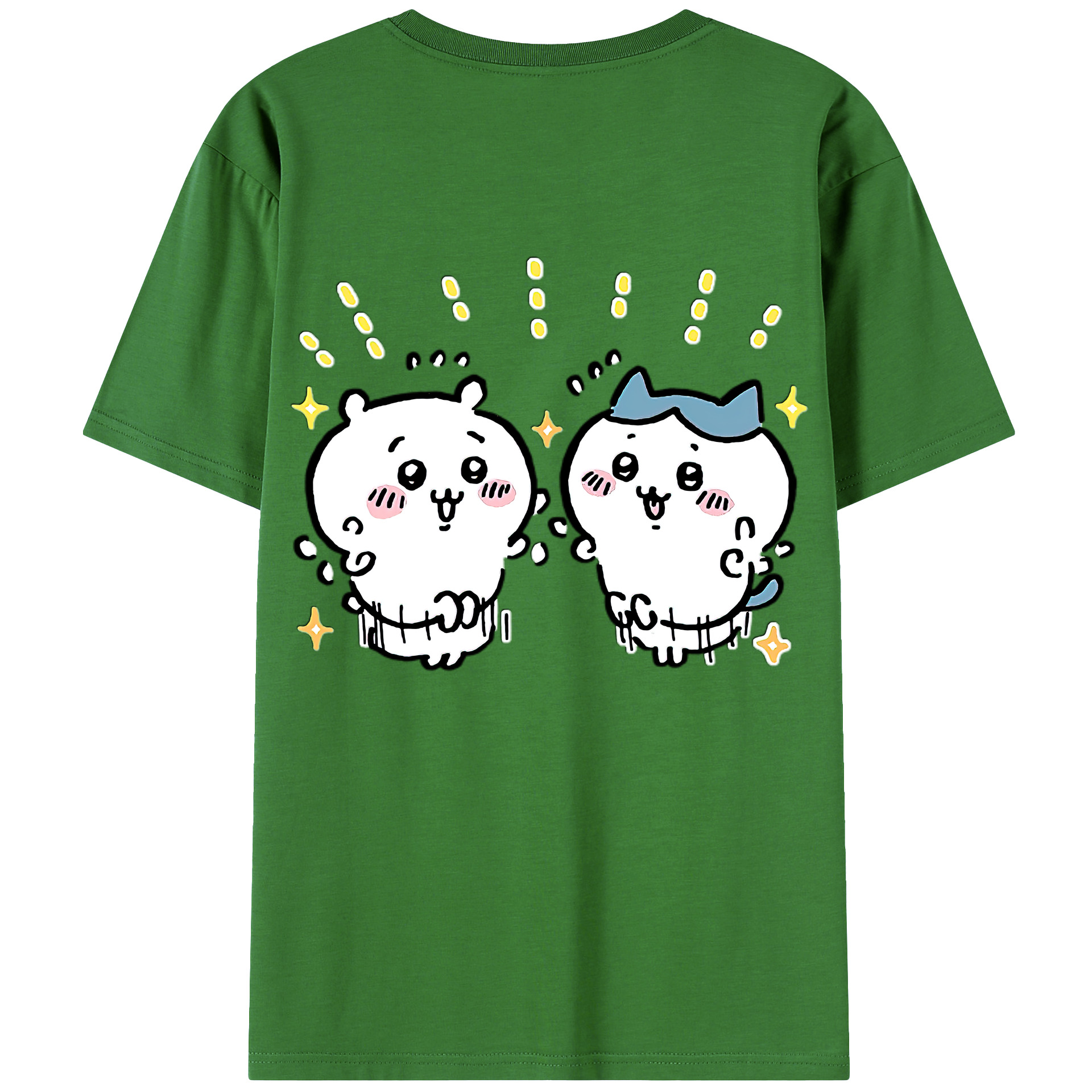 （画像用） ちいかわ ハチワレ Chii-kawa hachiware レディース半袖Tシャツ(バックプリント)